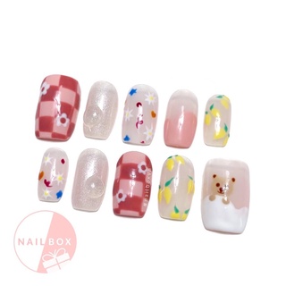 Nail Box Móng Úp Dán Hồng Thiết Kế Kèm Keo