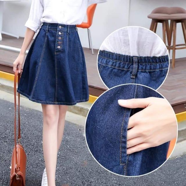 Váy jean, váy jean cạp cao, váy jean có túi, váy jean chữ A, chân váy jean, váy jean nút, váy bút chì, váy jean bigsize | BigBuy360 - bigbuy360.vn