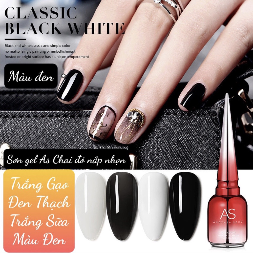 Sơn Gel As Chai Đỏ Trắng Đen 15Ml Chính Hãng