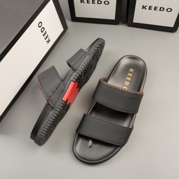 Dép nam quai ngang XỊN hai quai mới, Dép da nam giá tốt KD912