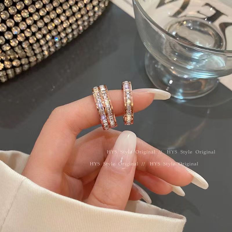 Nhẫn YeYi titan đính kim cương đơn kim cương phong cách Âu Mỹ cho cặp đôi