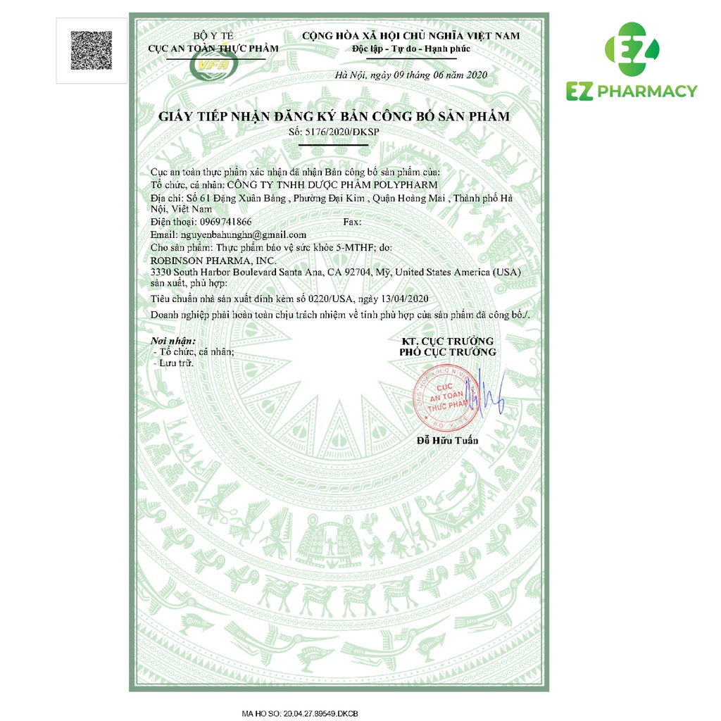 Viên uống 5-MTHF Hỗ trợ sinh sản, tăng khả năng mang thai, cung cấp dưỡng chất cần thiết cho thai kỳ 30 viên