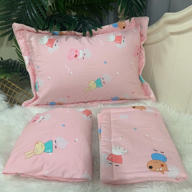 [FOR BABY] Bộ ga gối cotton 100% hàng Việt Nam (ga chun vỏ gối- ảnh thật - đủ cỡ)