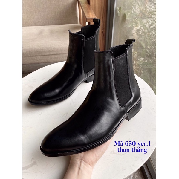 Giày chelsea boot da bò thật TEFOSS HT650 cổ cao thời trang size 38-44