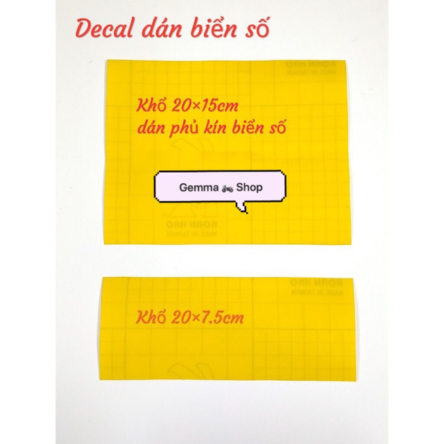 Decal dán biển số xe máy