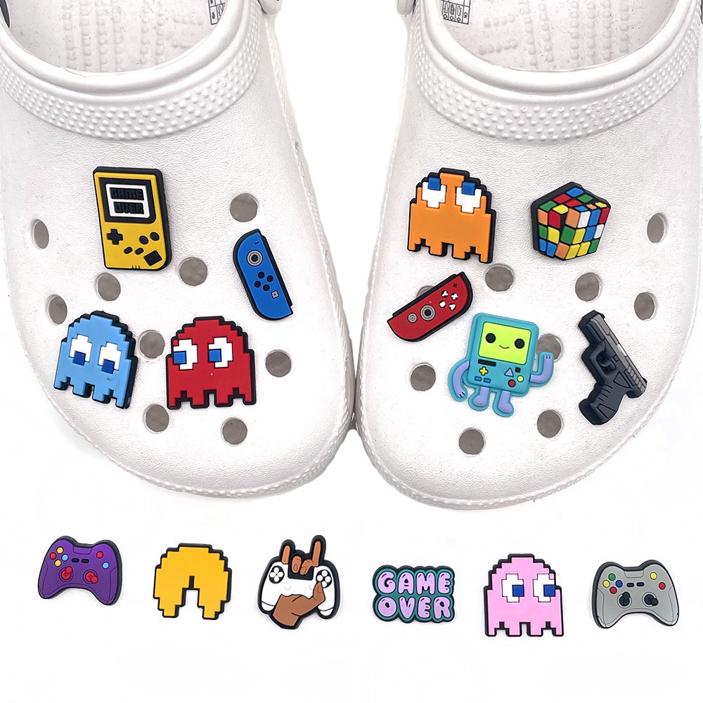 Set 5 Chiếc Giày Crocs Họa Tiết Hoạt Hình Dễ Thương Xinh Xắn