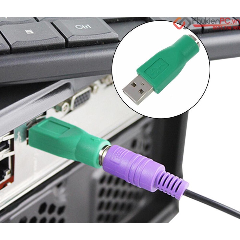 Đầu chuyển USB sang PS2 chân tròn (chân cái)