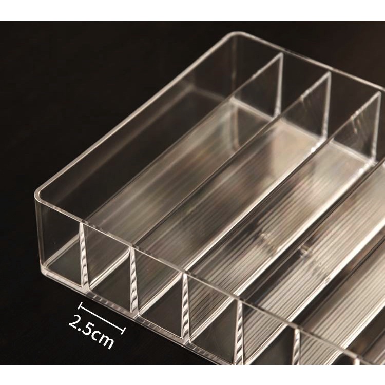 Khay đựng phấn, son nhựa acrylic vách ngăn cố định
