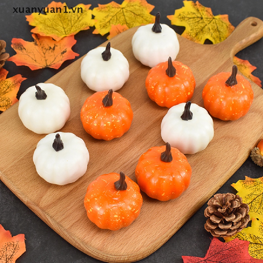 Set 12 Bí Ngô Giả Mini Trang Trí Halloween