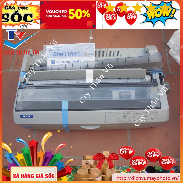 Máy in kim A3 A4 Epson FX 2175 chuyên in hóa đơn 2 liên 3 liên in hình xăm máy bền đẹp mới trên 90% có bao test