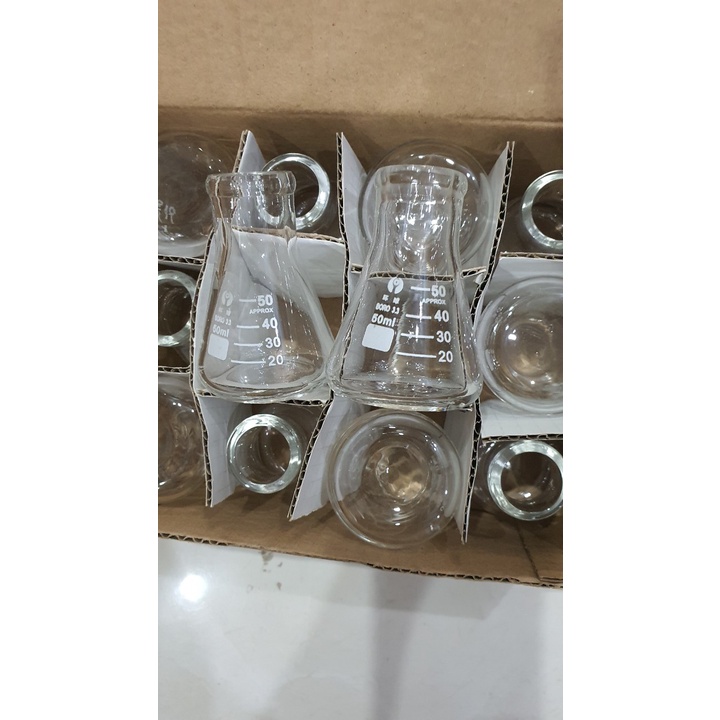 Bình tam giác bình nón thủy tinh, erlen thủy tinh, không nút, chia vạch, thủy tinh kháng hóa chất,thí nghiệm