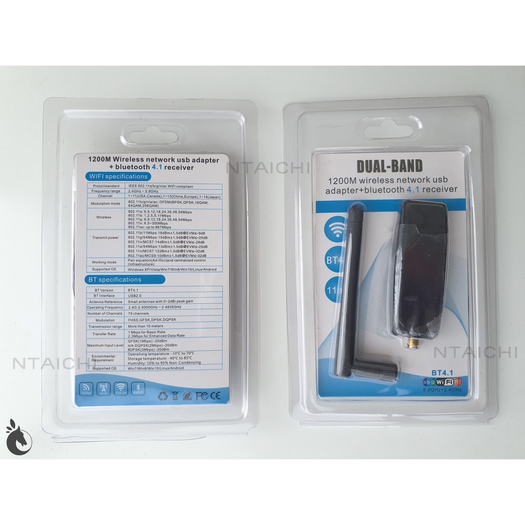 Card mạng USB 3.0 WIFI + Bluetooth | 1200Mbps | Dualband | Chipset Realtek RTL8822BU