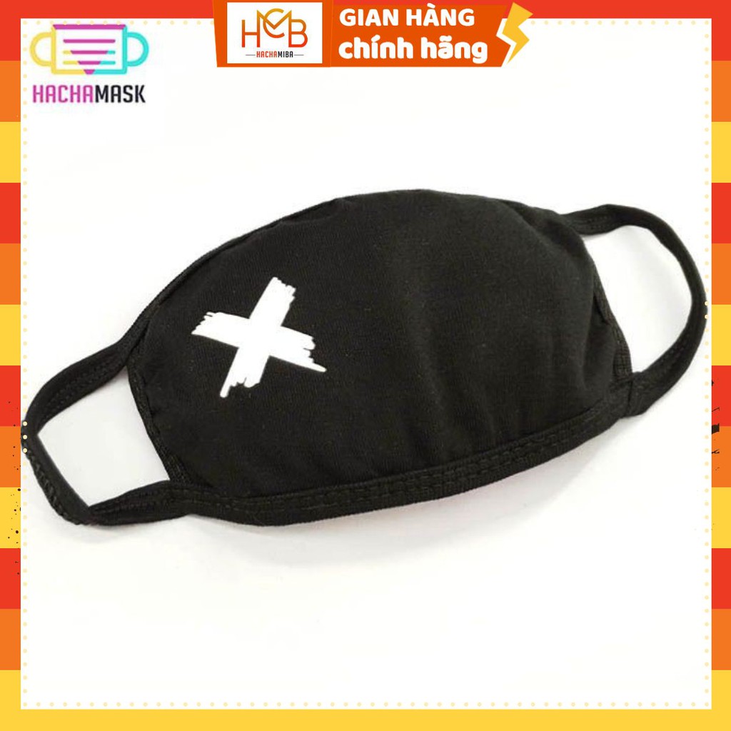 Khẩu Trang Đen Hàn Quốc Hình Dấu X