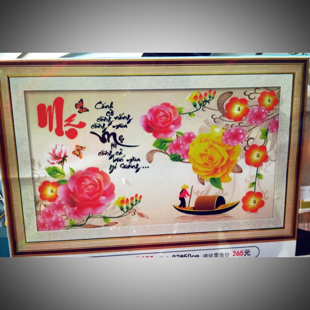 tranh đính đá chữ Mẹ 82x50cm