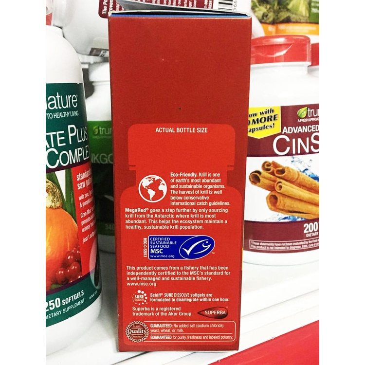 Dầu tôm hỗ trợ sức khỏe toàn diện Schiff MegaRed Advanced Extra Strength 900mg 40 Softgels