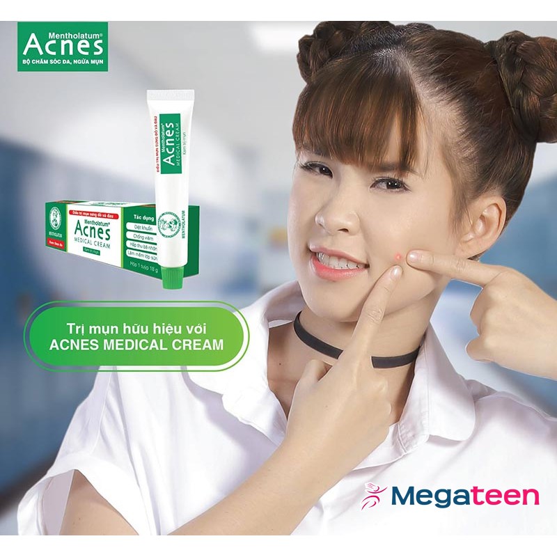 Kem ngừa mụn sưng đỏ và đau Acnes 18g