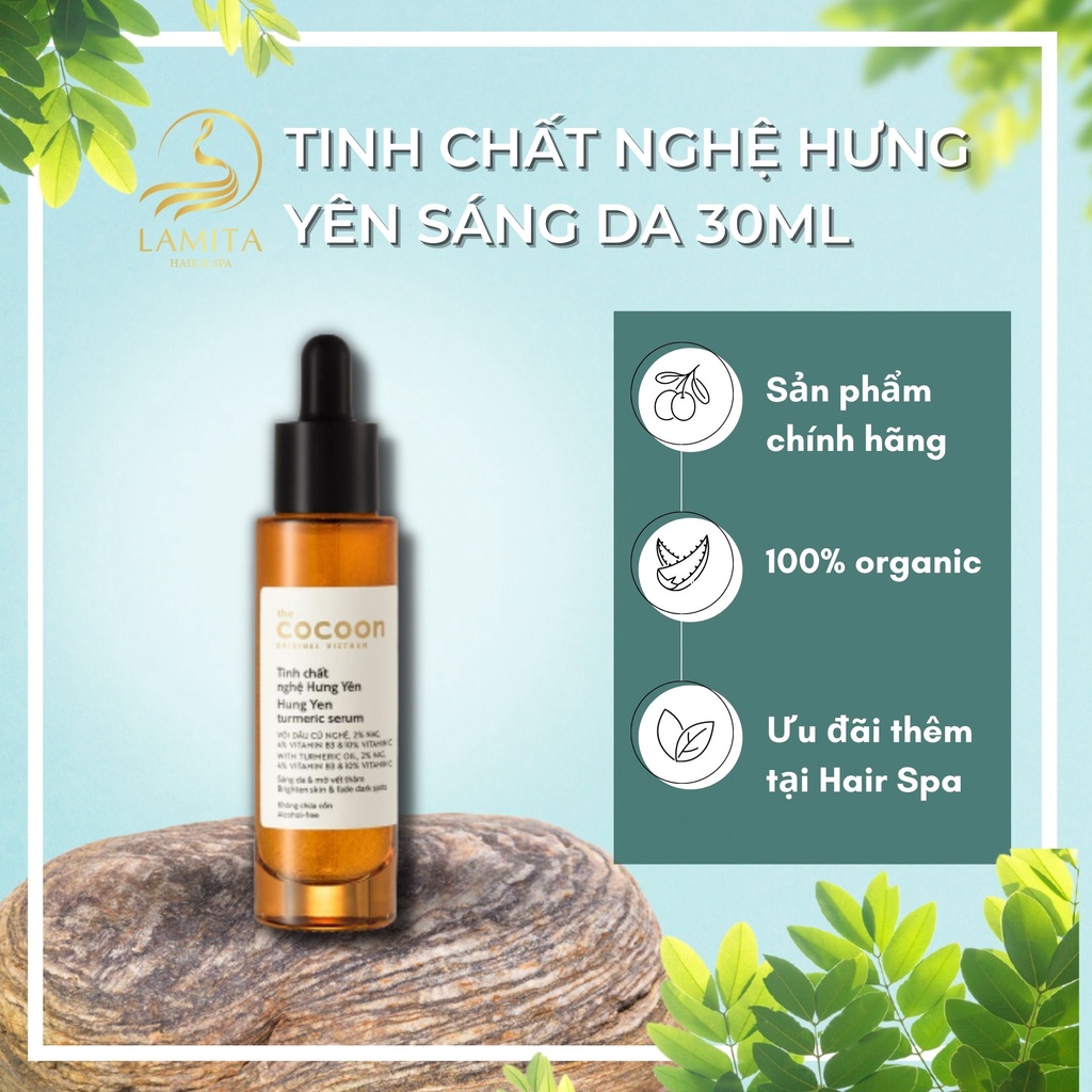 Tinh chất nghệ Hưng Yên Cocoon, serum làm sáng da chuyên sâu và mờ vết thâm 30ml Lamita Hair Spa - LS028