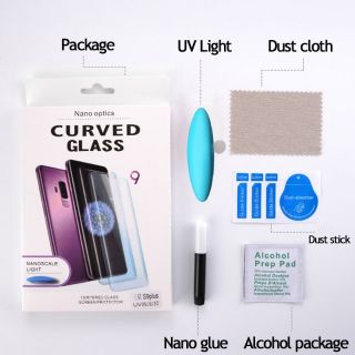 Dán kính cường lực full màn keo UV samsung galaxy S9 / S9 plus