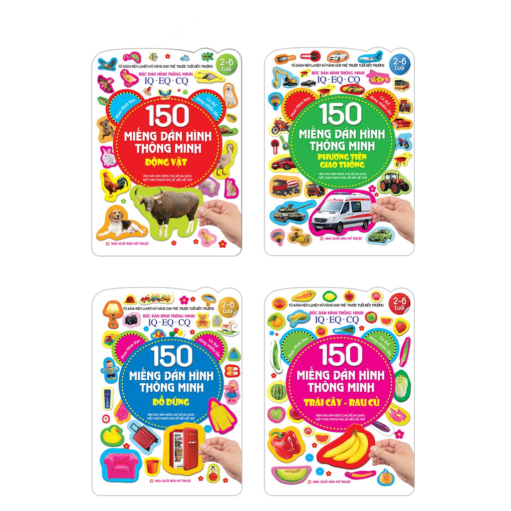 Sách - Combo 150 miếng dán hình thông minh (trọn bộ 4 cuốn)