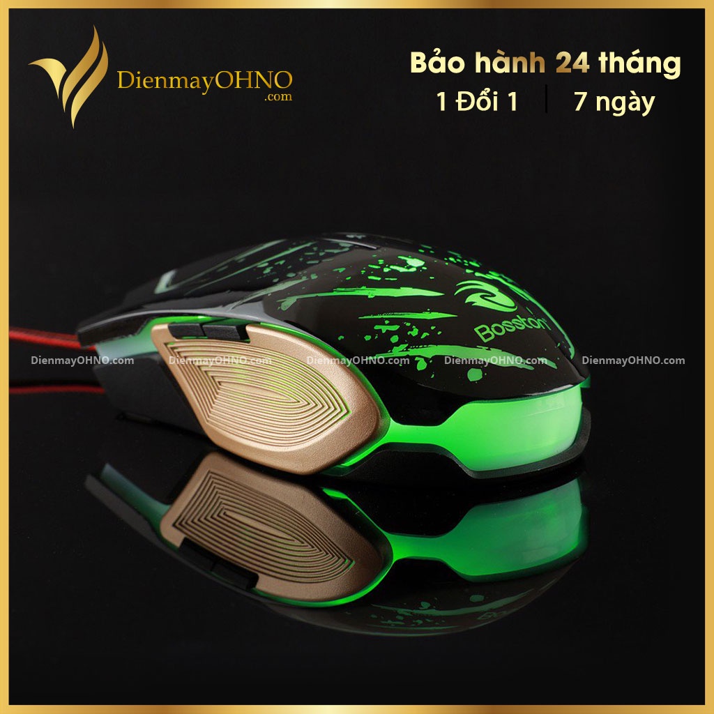 Chuột Máy Tính Gaming Bosston GM100 Chính Hãng Chuột Chơi Game Laptop PC Có Dây Gaming LED - Điện Máy OHNO