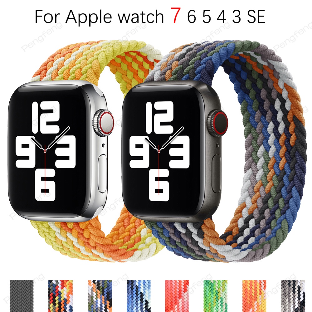 Dây đeo đồng hồ bằng nylon đàn hồi thích hợp cho iWatch 44mm 40mm 42mm 38mm 44 mm iWatch dòng SE 7654321