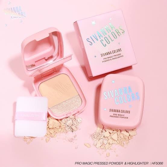 PHẤN NỀN SIVANNA COLORS PRO MAGIC PRESSED POWDER &amp; HIGHLIGHTER HF5066 CHÍNH HÃNG - 11284