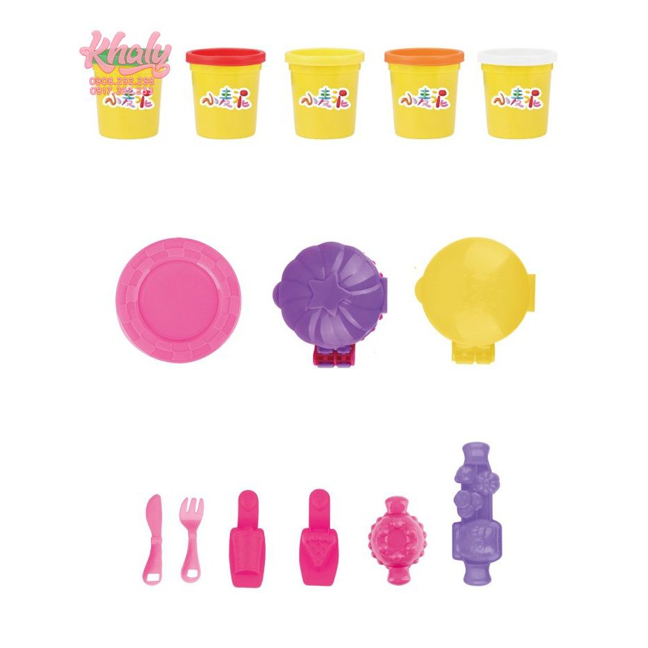 Bộ đồ chơi đất sét làm bánh kem Mini Dessert Dough Set hình công chúa Princess nổi 3D siêu cute cho bé gái - 90NDS2613