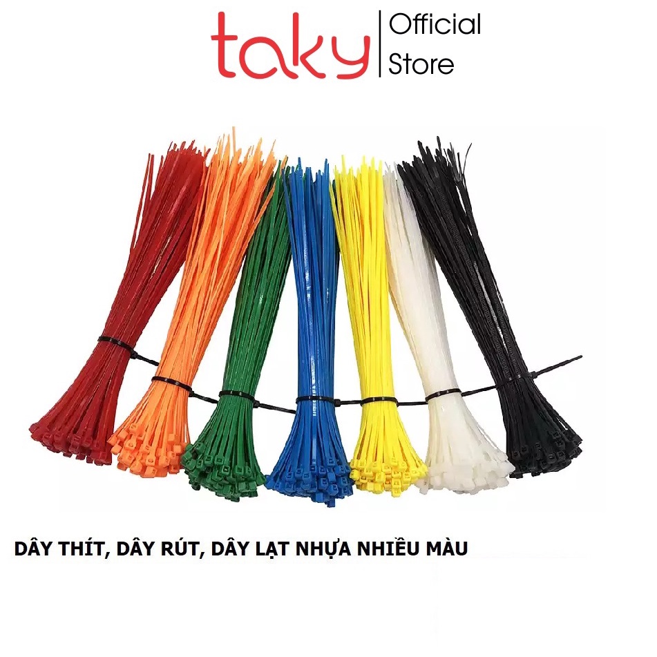 Set 100 Dây Rút -Taky, Lạt Thít Nhựa Nhiều Màu, Nhỏ Gọn, Tiện Lợi, Công Cụ Tiện Dụng Cho Gia Đình - 5600