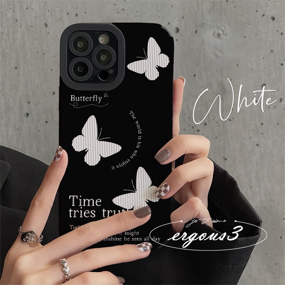 Ốp Điện Thoại Họa Tiết Bươm Bướm Đơn Giản Thời Trang Cho iPhone 13 12 11 Pro Max SE2020 X XR Xs Max 7 8 6 6s Plus
