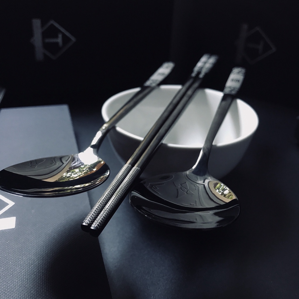 Bộ muỗng đũa mạ Titan inox 304 cao cấp phủ bóng đẳng cấp bữa cơm gia đình