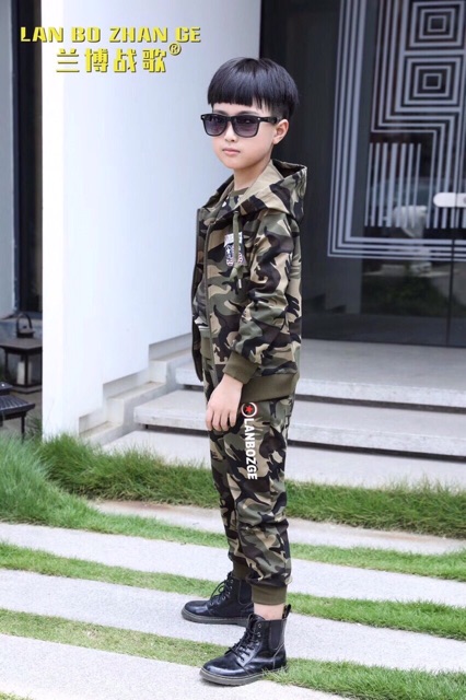 Set quần áo trẻ em rằn ri thời trang