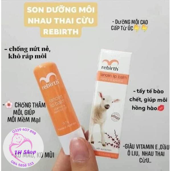 Son Dưỡng Môi Rebirth Nhau Thai Cừu Chống Khô Và Nứt Nẻ