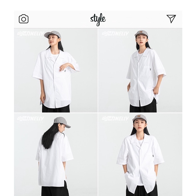 Áo sơ mi trắng cộc tay NELLY