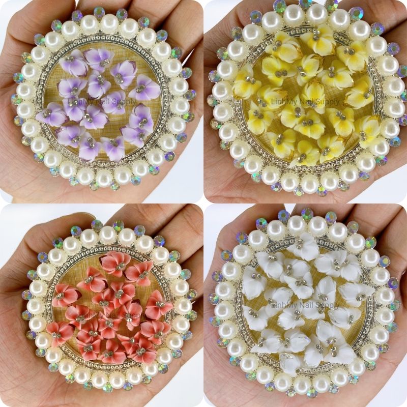 Hoa Bột Gắn Móng, Hoa Ẩn Chân Hoa Cúc Charm