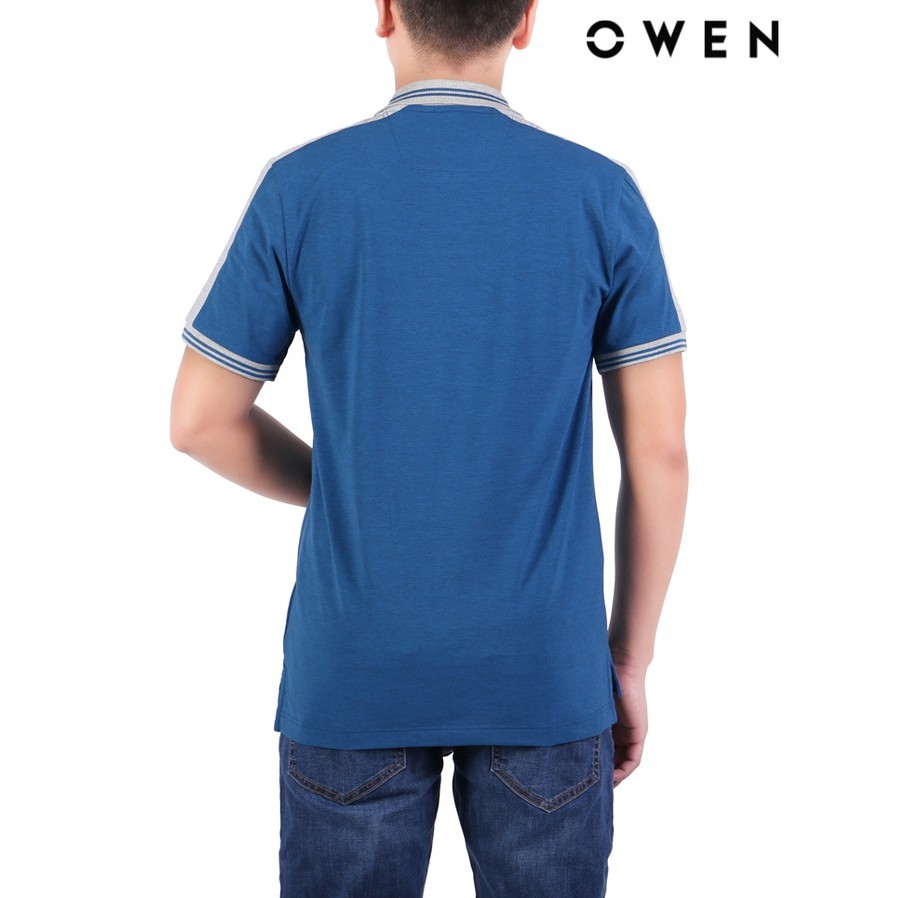 Áo polo ngắn tay Owen Cotton Bodyfit màu xanh - APV20251KG | BigBuy360 - bigbuy360.vn