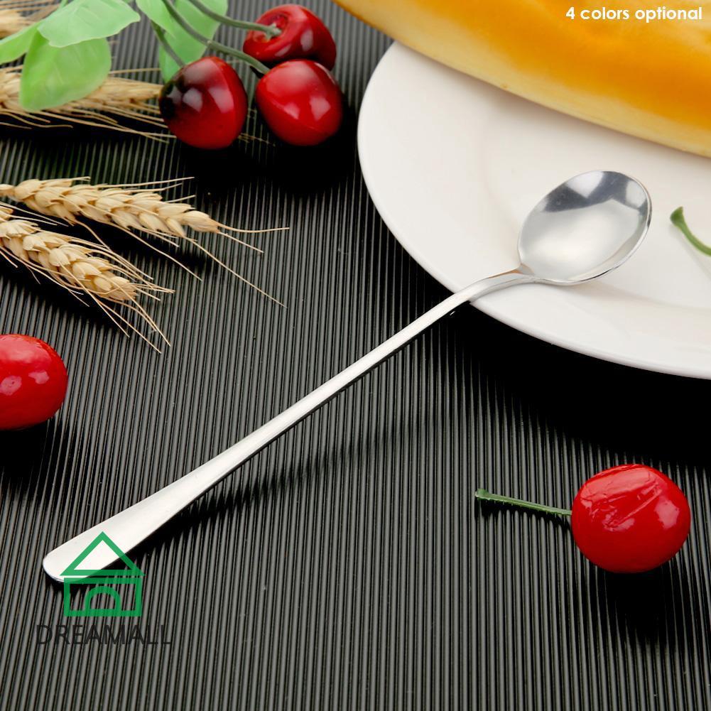 New Long Handle Stainless Steel Spoon Coffee Tea Spoons Tableware