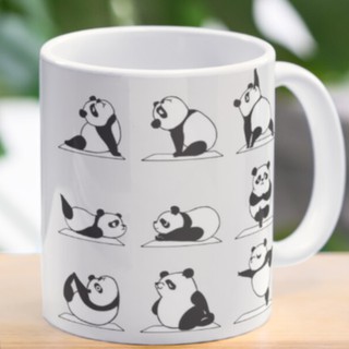 Cốc sứ panda yoga mug