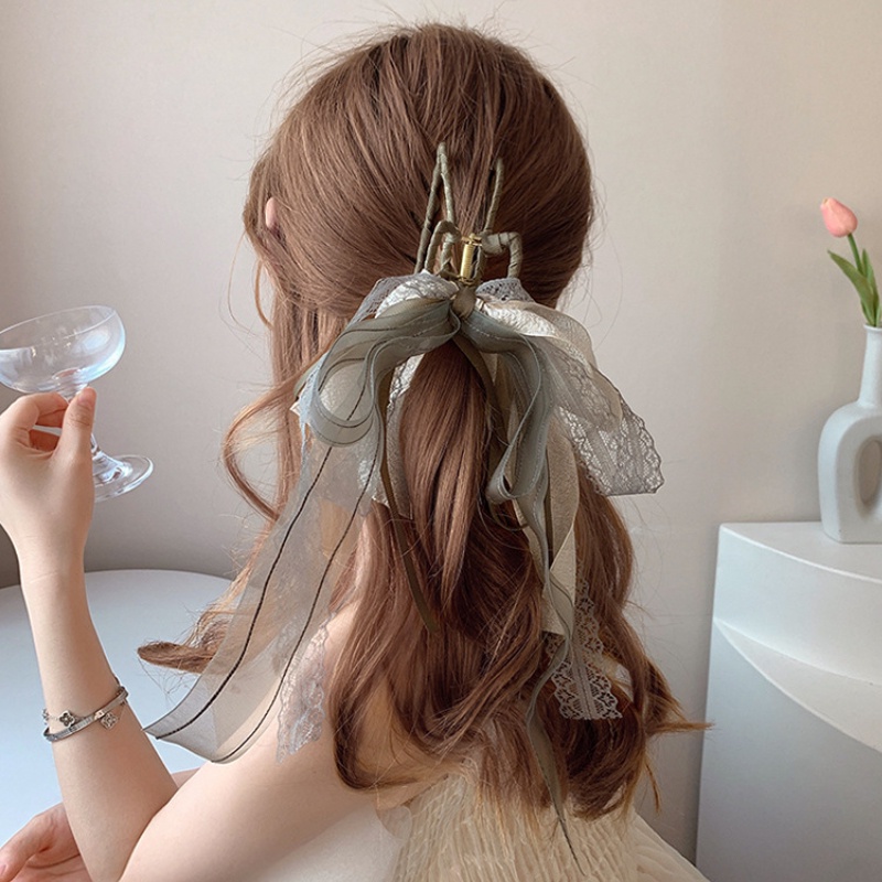 Kẹp Tóc Nơ Lưng Hình Cá Mập Phong Cách Cổ Điển Chất Lượng Cao Dành Cho Nữ