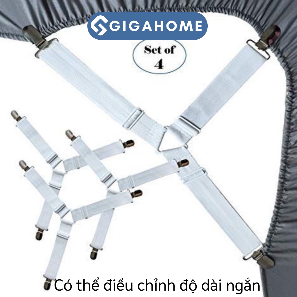 Bộ 4 Kẹp Ga Giường Grap Chống Xê Dịnh GIGAHOME Góc 3 Chấu 5162