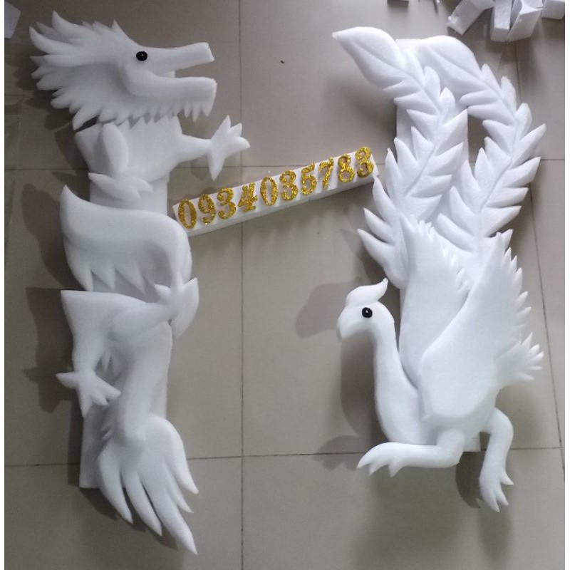 Cốt phôi xốp dẻo rồng phụng làm cổng trang trí cưới
