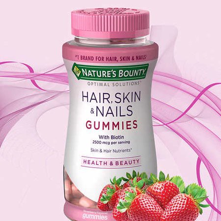 Kẹo dẻo Nature’s Bounty Hair Skin Nail Nails Gummies with Biotin 2500mcg Health Beauty 80v 140v 230v