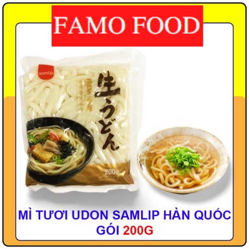 Mì tươi udon Samlip Hàn Quốc làm mỳ tương đen 200g 1gói