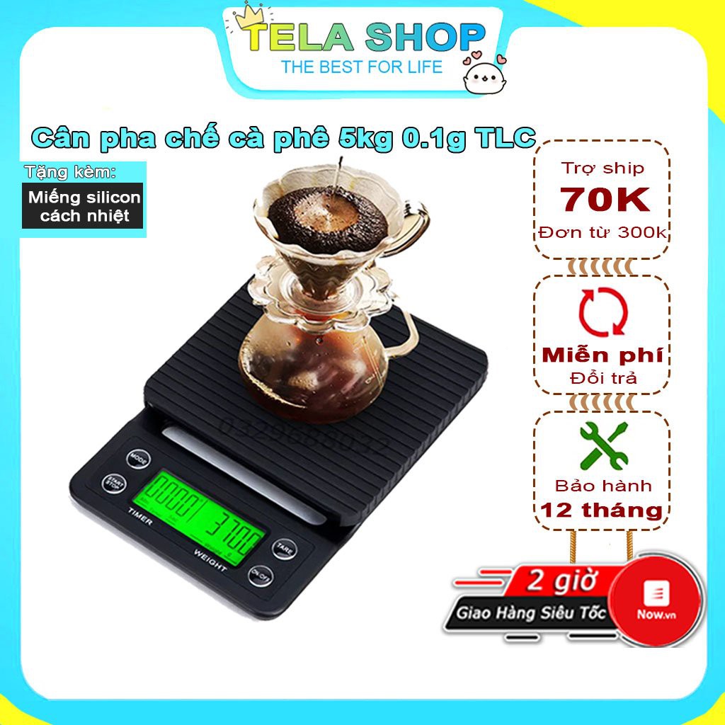 [BH 1 ĐỔI 1] Cân Tiểu Ly Cà Phê 5kg 0.1g TLC Chuyên Dụng Cho Pha Chế Làm Bánh Tela Shop