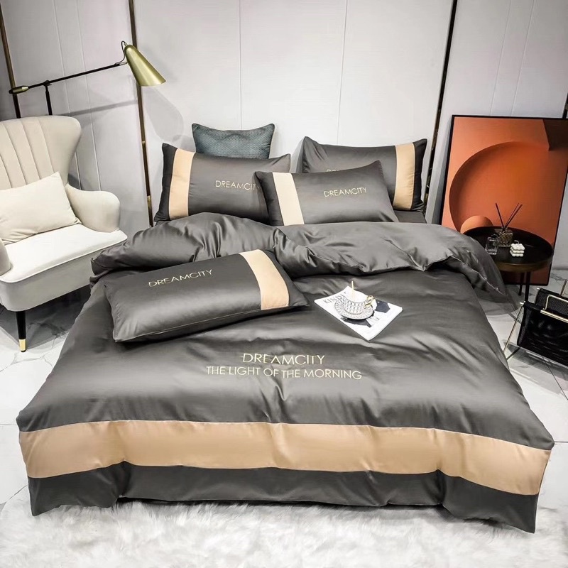 Bộ chăn ga gối lụa Dream cao cấp phối EMMIBEDDING STORE