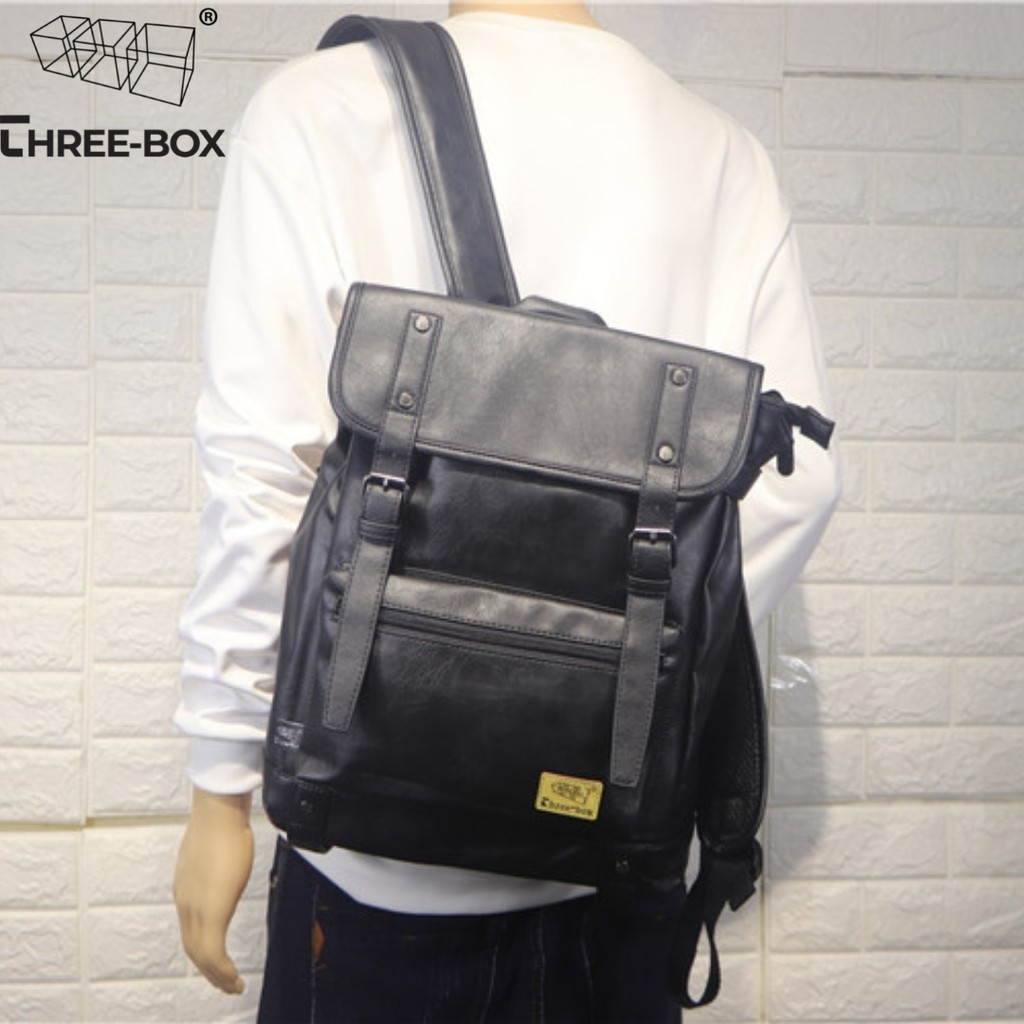 Balo da unisex three-box Chính Hãng