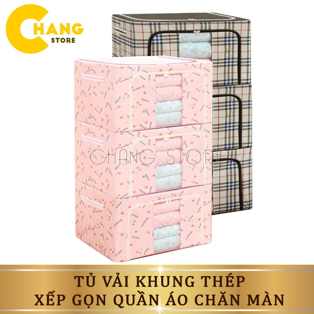 Túi Vải khung Thép Xếp Gọn Quần Áo Chăn Màn Tiện Dụng