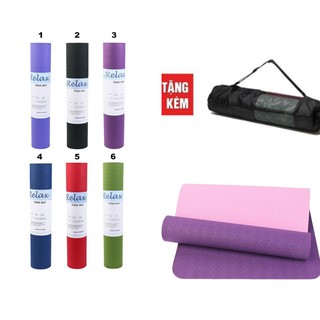 [MÃ XUANYOGA GIẢM 10K] THẢM TẬP YOGA, GYM "RELAX" CAO CẤP TPE - LOẠI 6 MM HAI LỚP