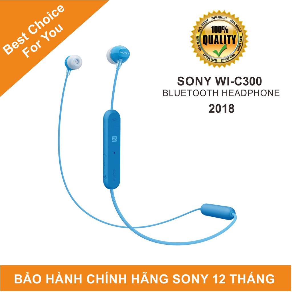 Tai Nghe Sony In-Ear Không Dây WI-C300 - Hãng Phân Phối Chính Thức