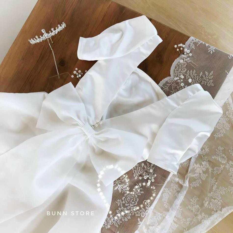 [ Có mút ngực ] Đầm dự tiệc trắng xòe nơ lưng Cindy Dress sang trọng [BAO ĐẸP, BAO XINH] | BigBuy360 - bigbuy360.vn