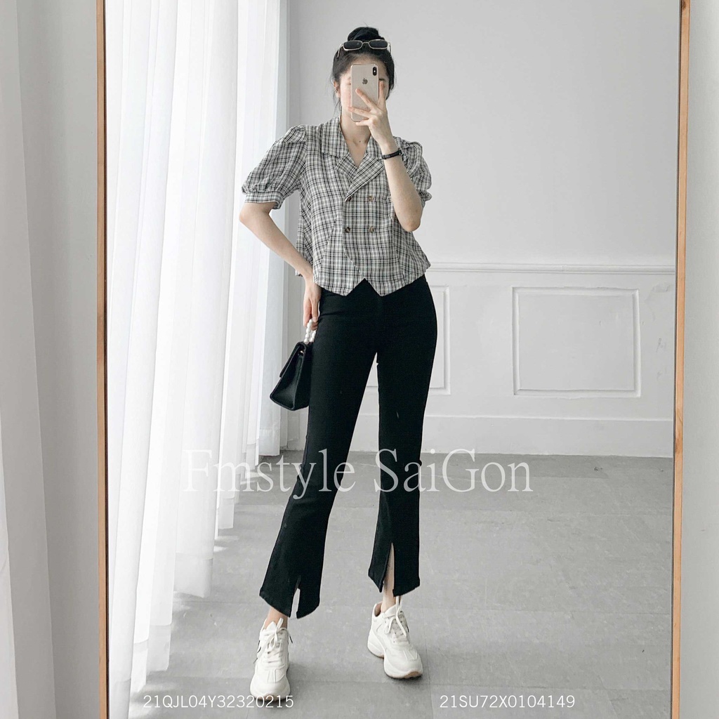 Áo sơ mi tay phồng cổ vest 4 nút vạt kiểu ulzzang thời trang nữ Fmstyle Saigon 21SU072X0104 | BigBuy360 - bigbuy360.vn